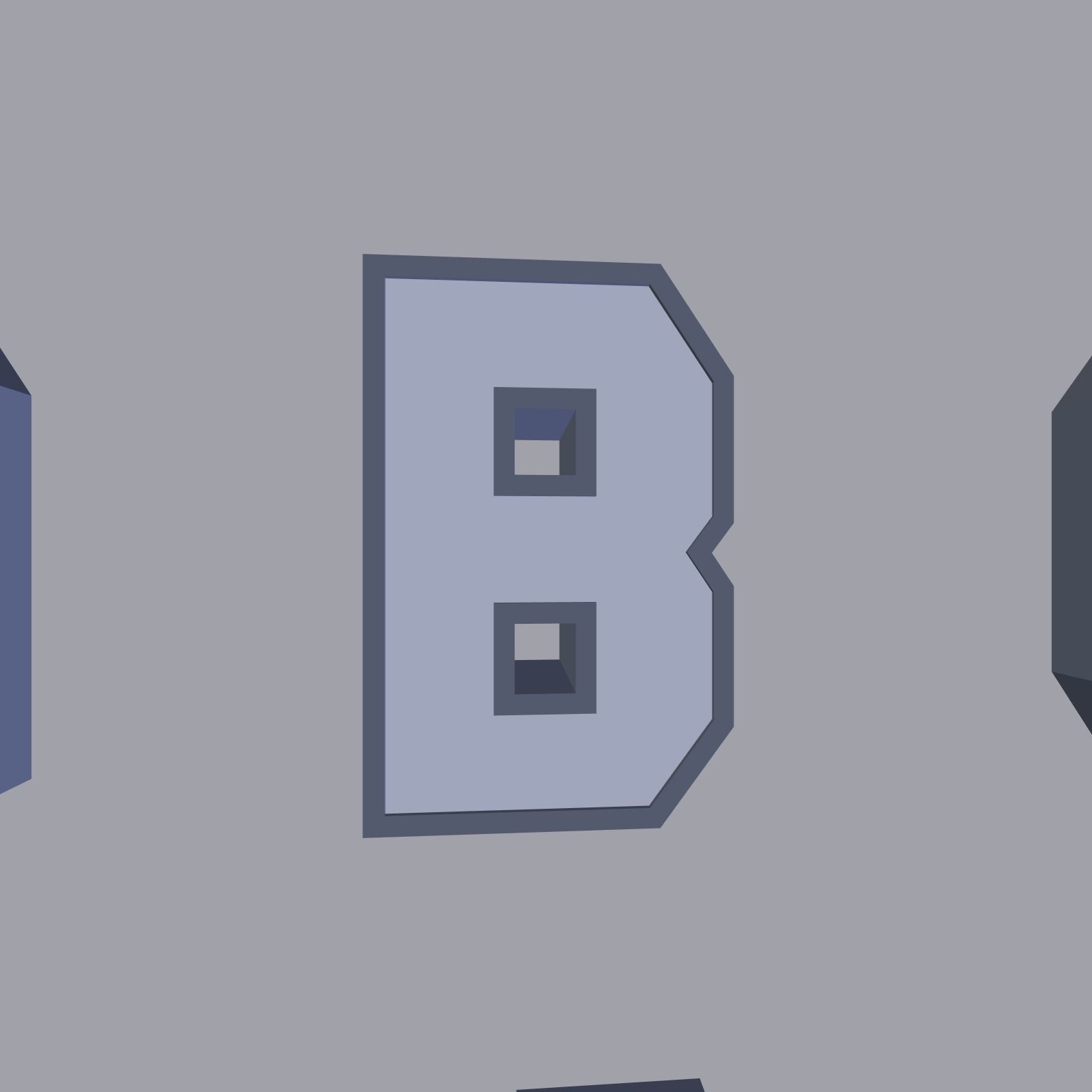 Alphabet Low-poly 3D model_10