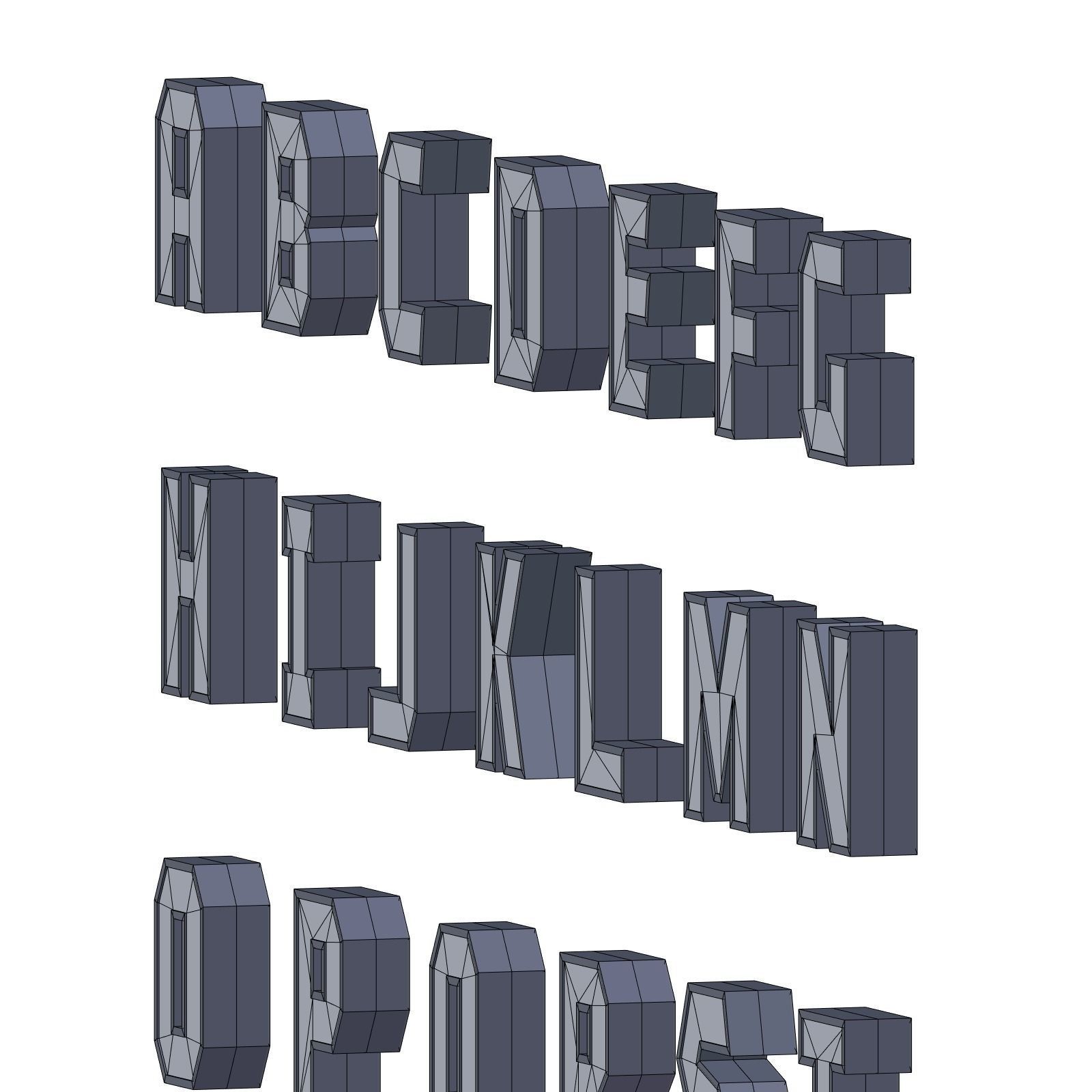 Alphabet Low-poly 3D model_6