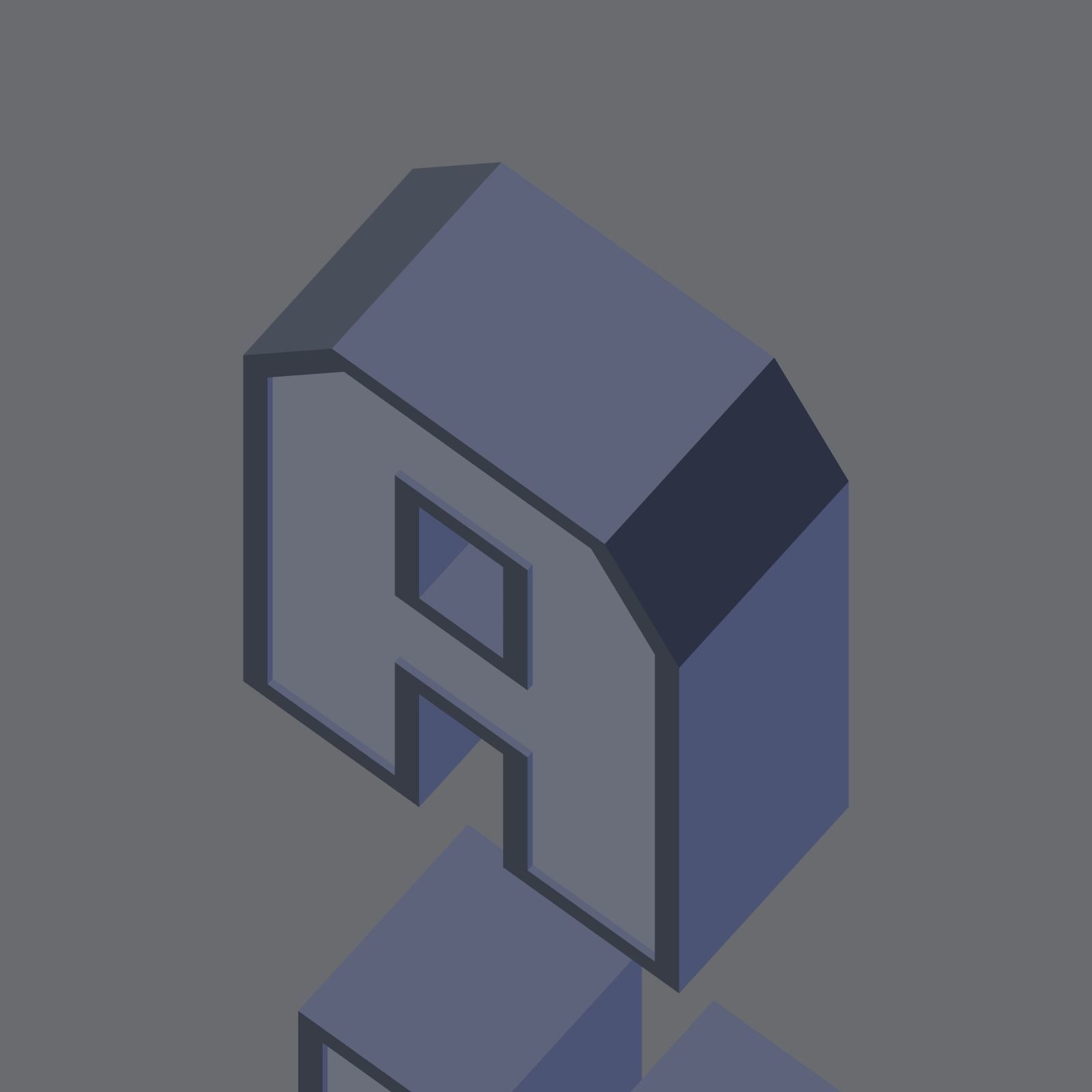 Alphabet Low-poly 3D model_13