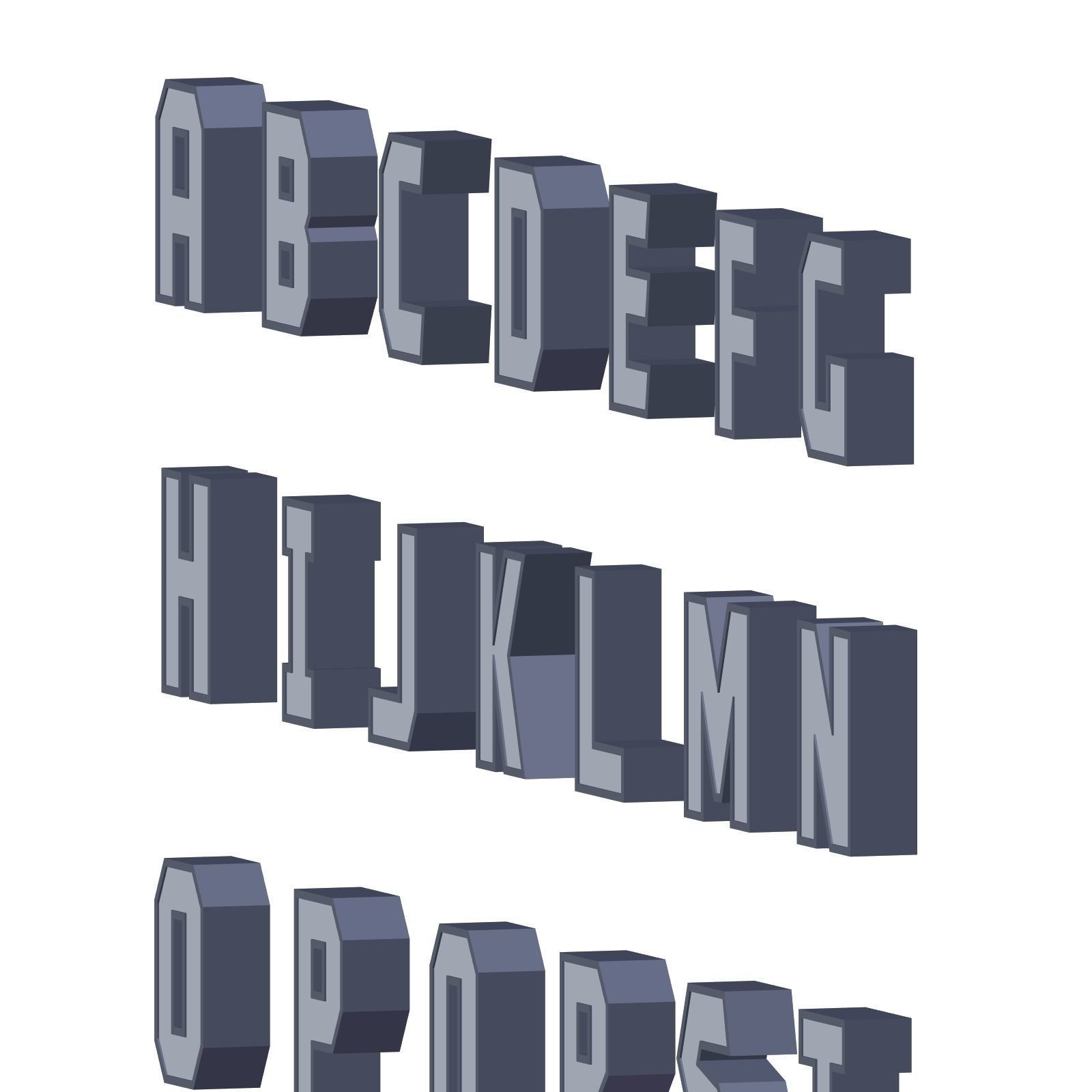 Alphabet Low-poly 3D model_5