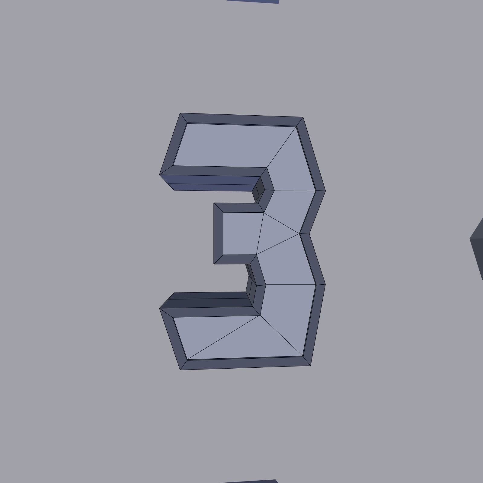 Alphabet Low-poly 3D model_27