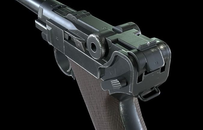 Luger pistol Low-poly 3D model