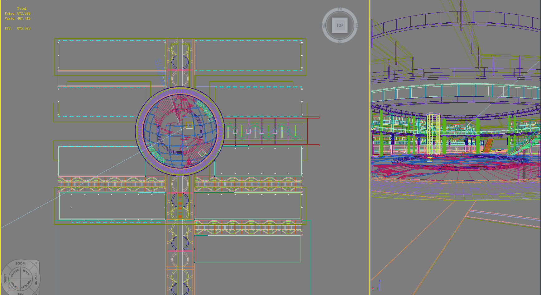 Architecture building with circular shape 3D model_1
