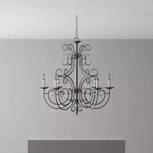 Lenor 6-Light Platinum Rust Incandescent Ceiling Chandelier