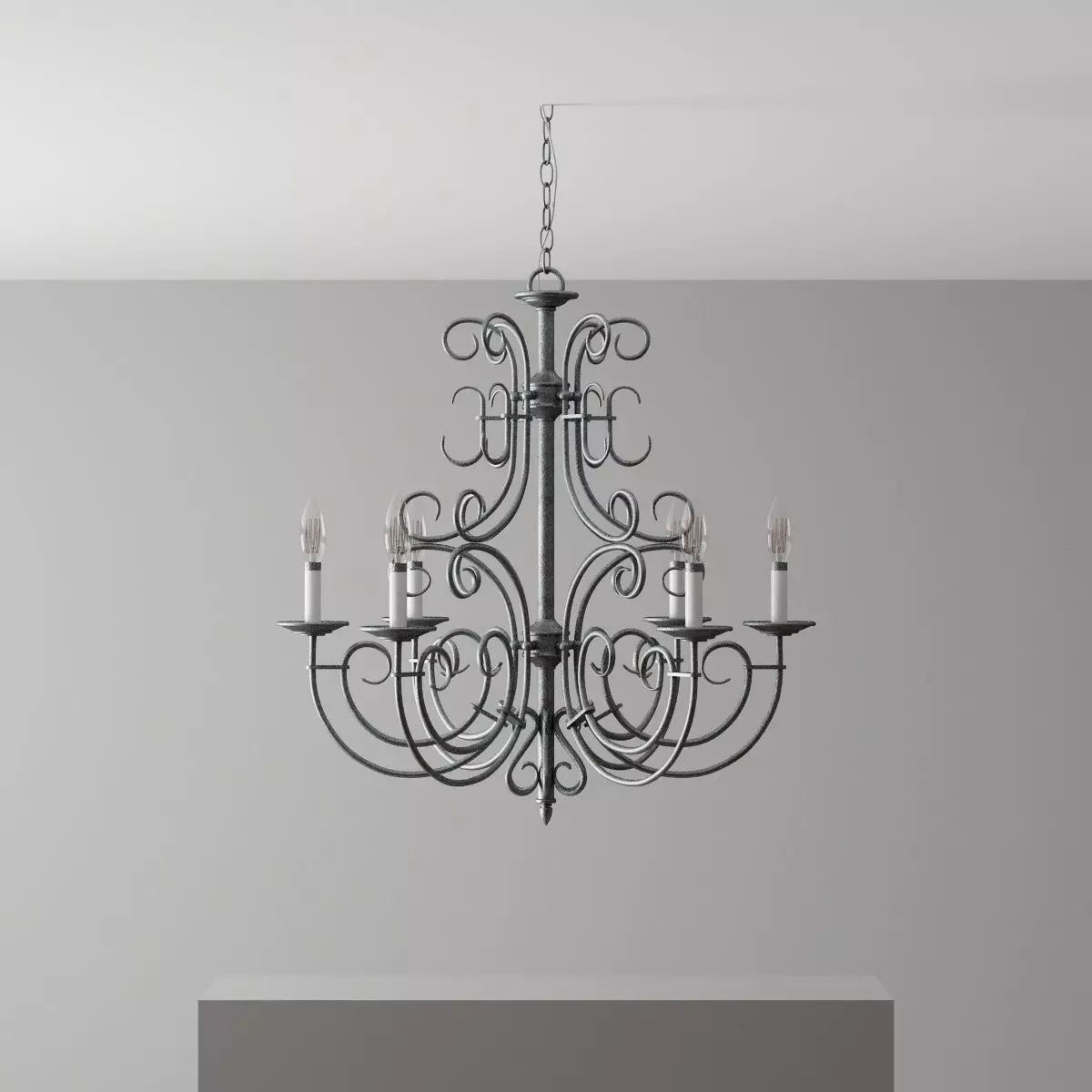 Lenor 6-Light Platinum Rust Incandescent Ceiling Chandelier 3D model