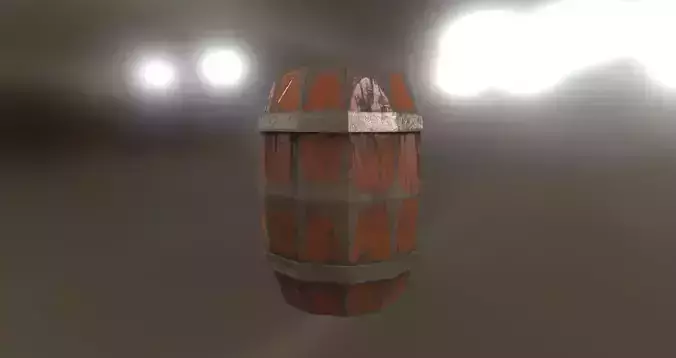 Wooden Barrel low-poly 