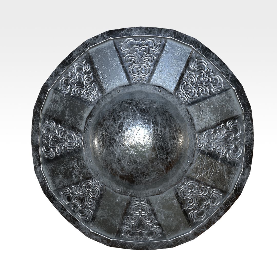 Buckler Shield Low-poly 3D model_2