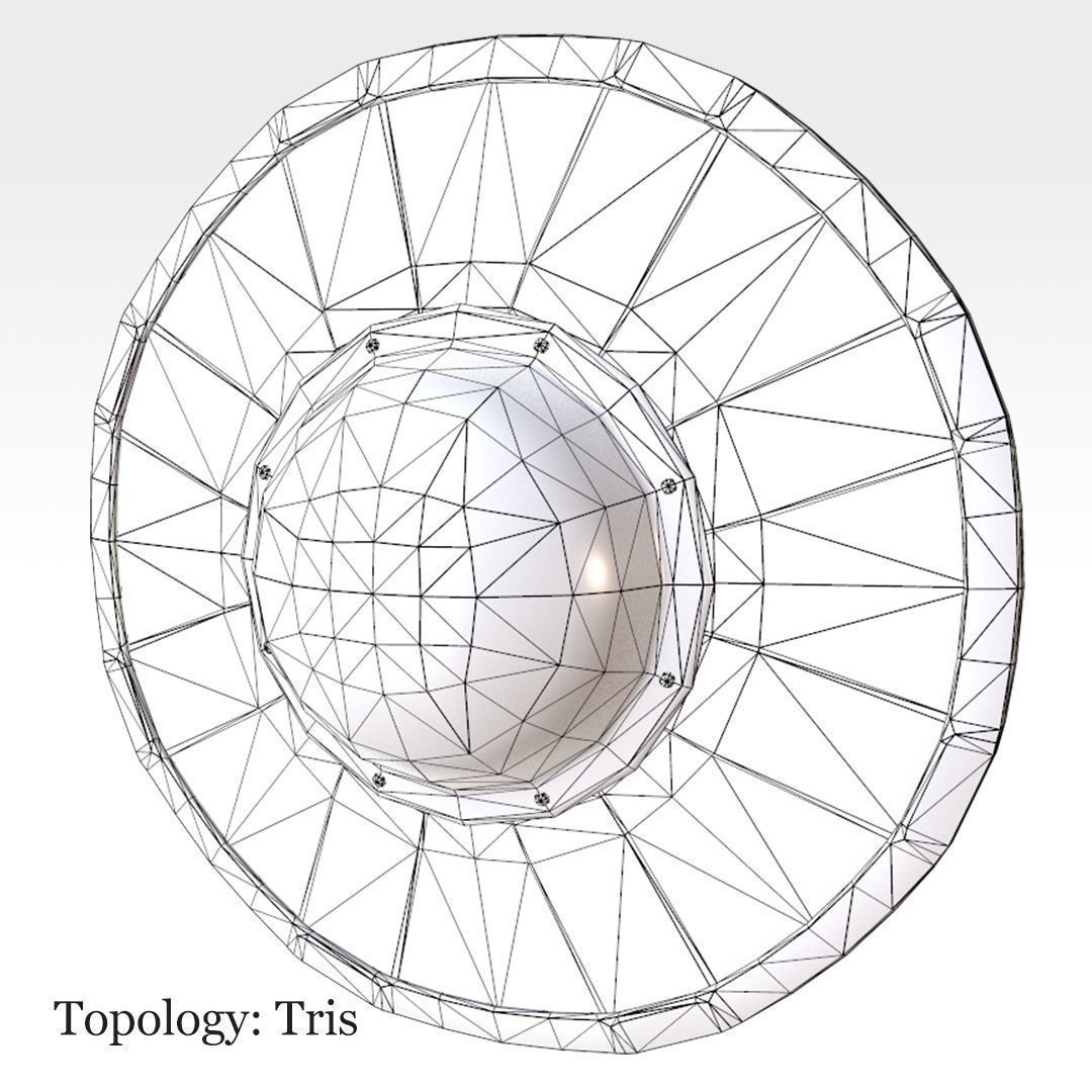 Buckler Shield Low-poly 3D model_8