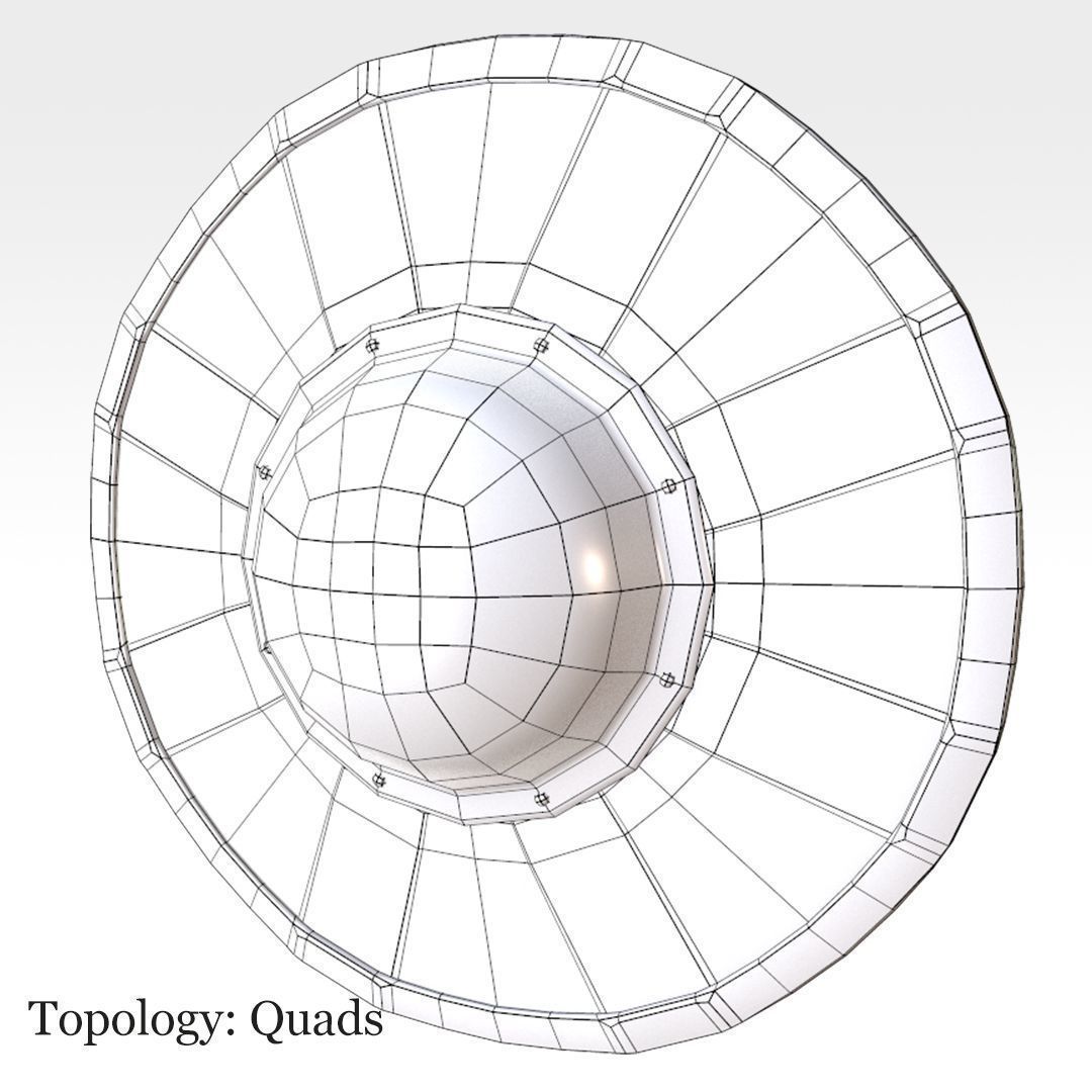 Buckler Shield Low-poly 3D model_10