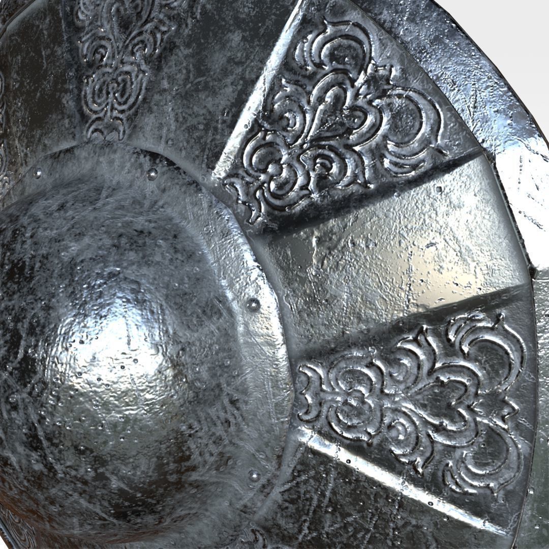 Buckler Shield Low-poly 3D model_4