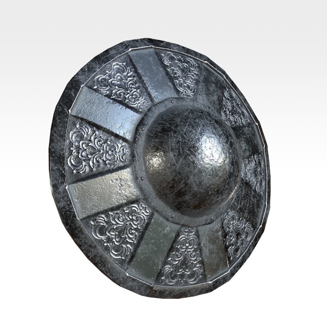 Buckler Shield Low-poly 3D model_6