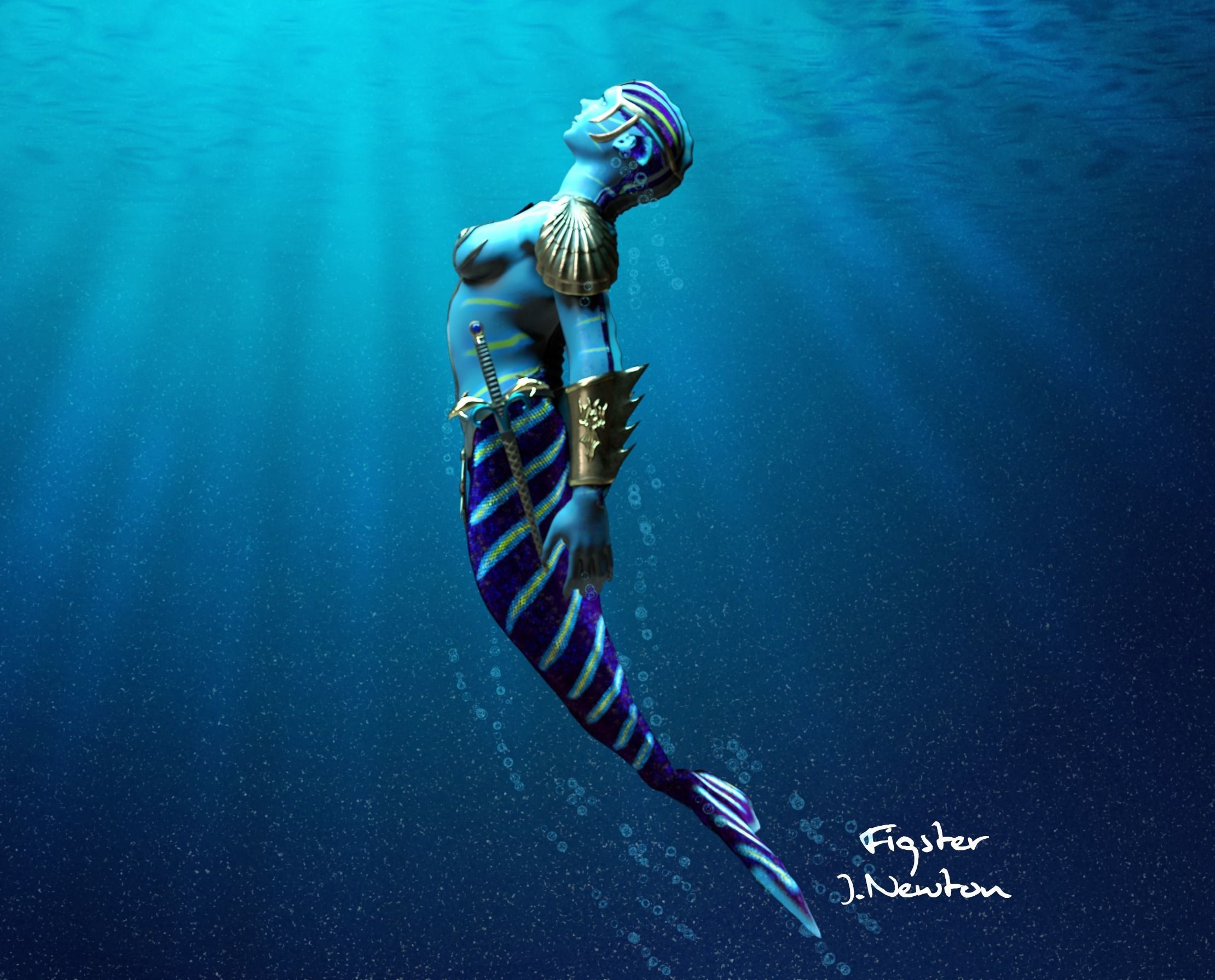 Battle Mermaid 3D model_1