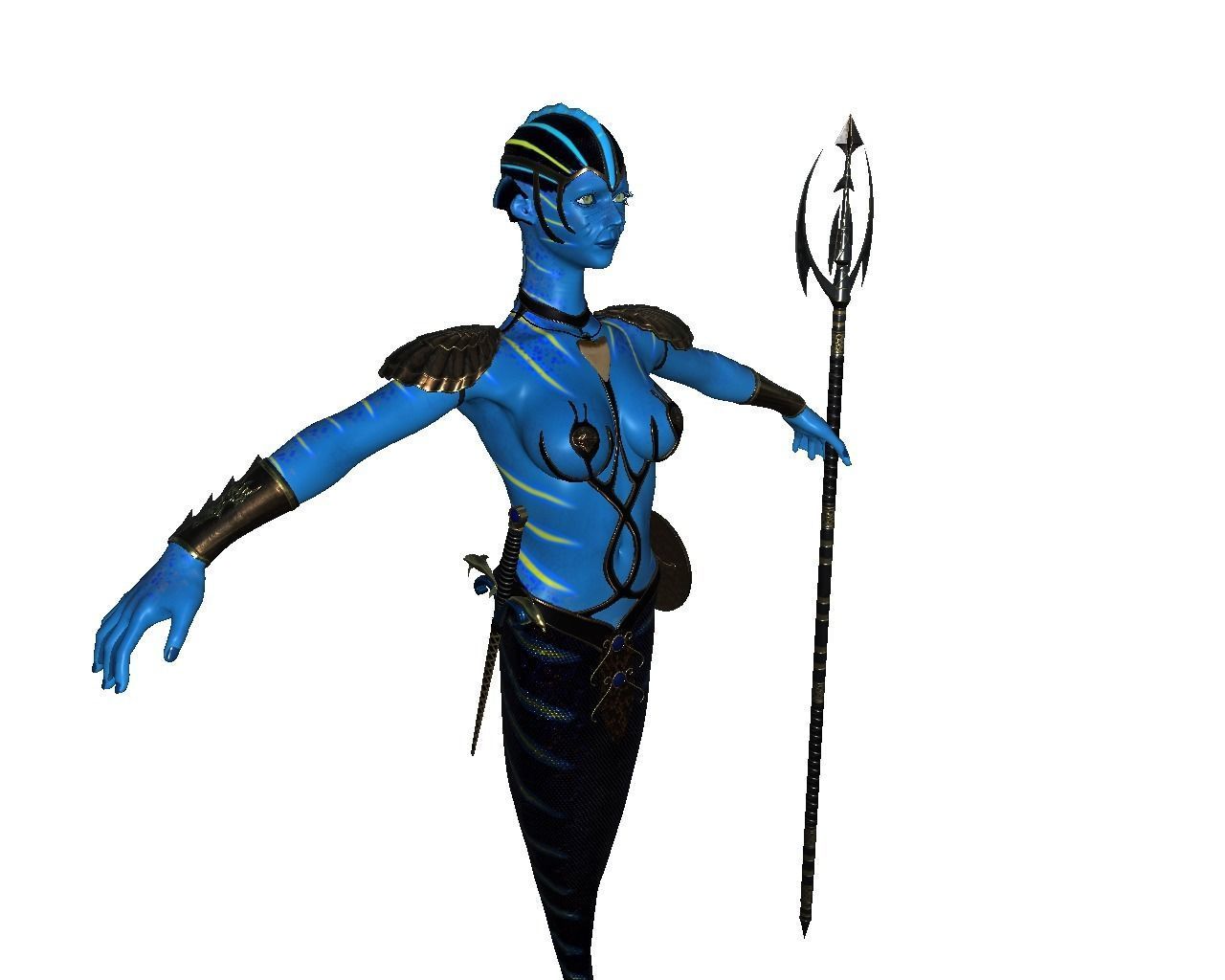 Battle Mermaid 3D model_12