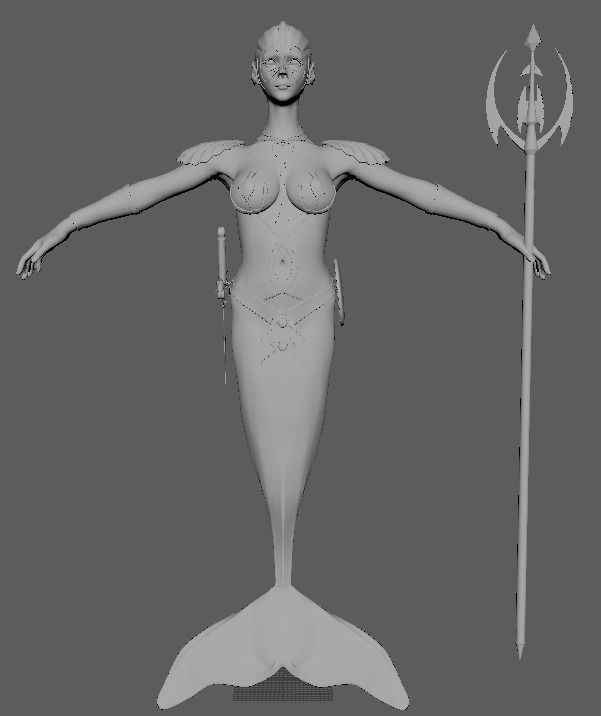 Battle Mermaid 3D model_17