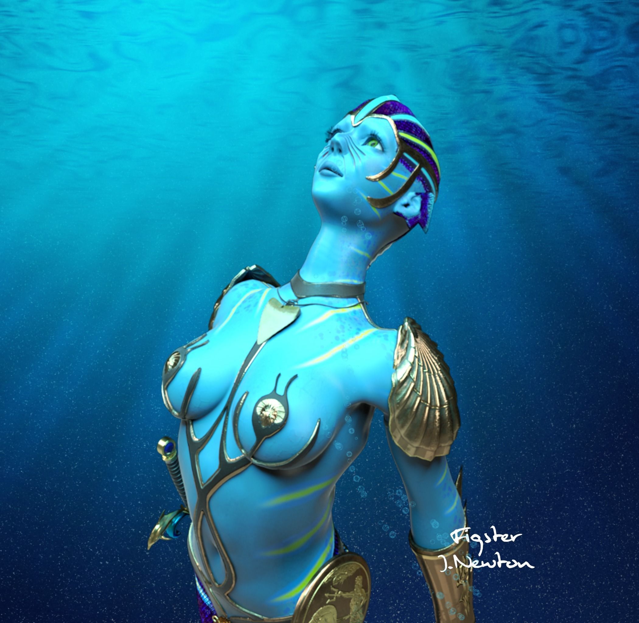 Battle Mermaid 3D model_6