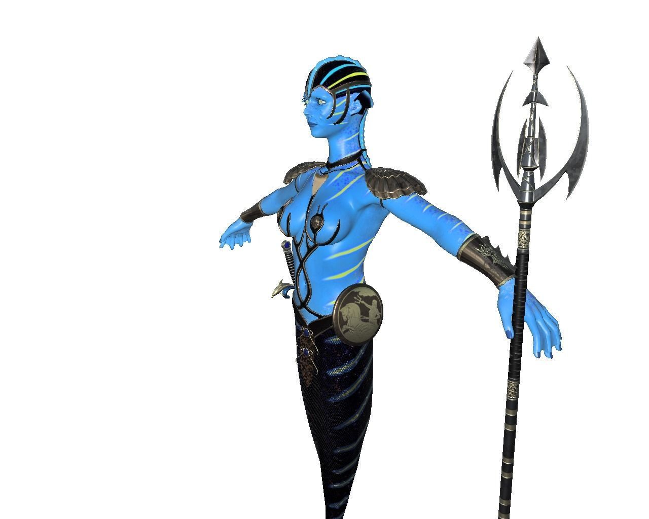 Battle Mermaid 3D model_11