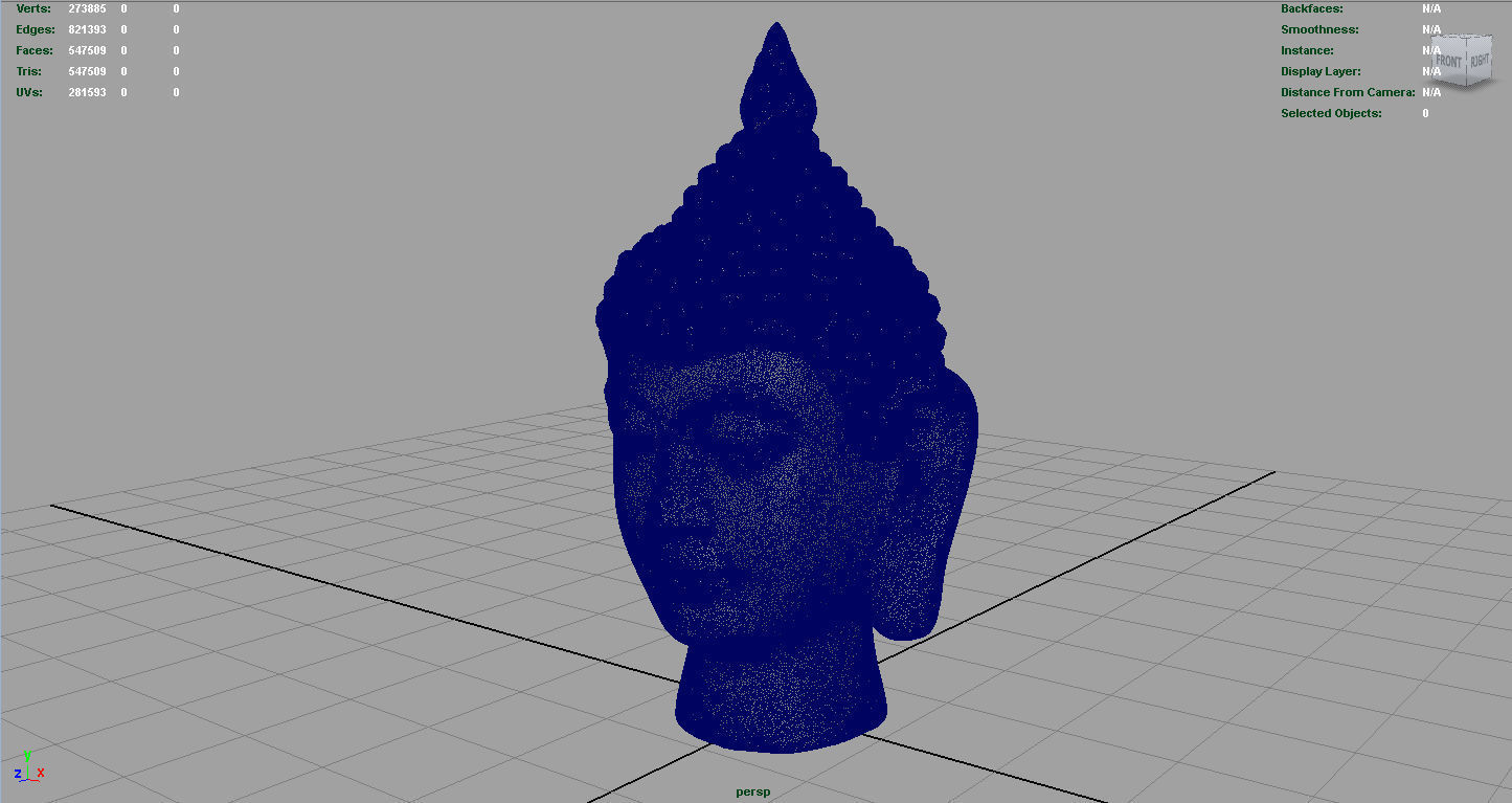 Vintage buddha head Low-poly 3D model_5