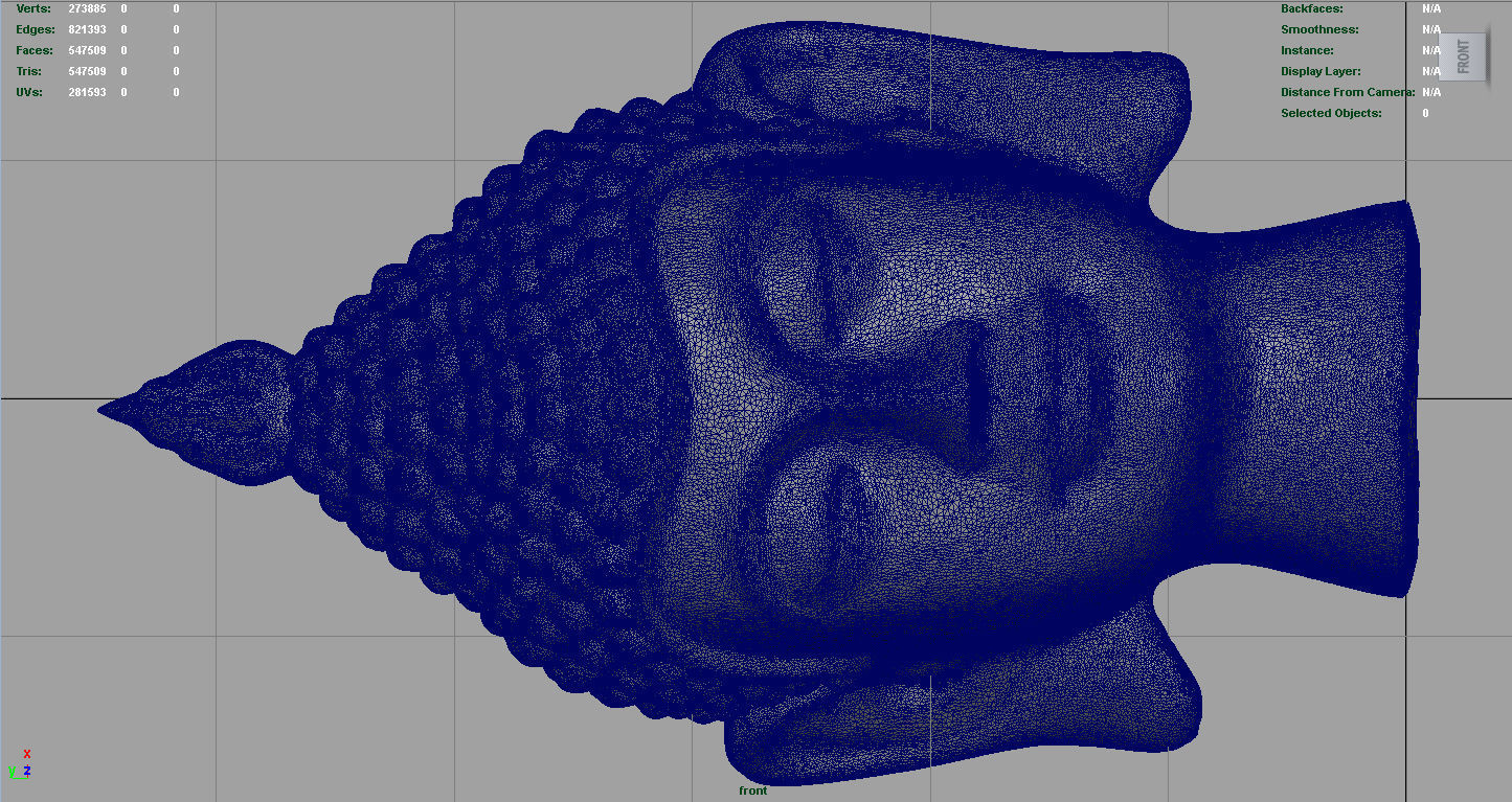 Vintage buddha head Low-poly 3D model_9