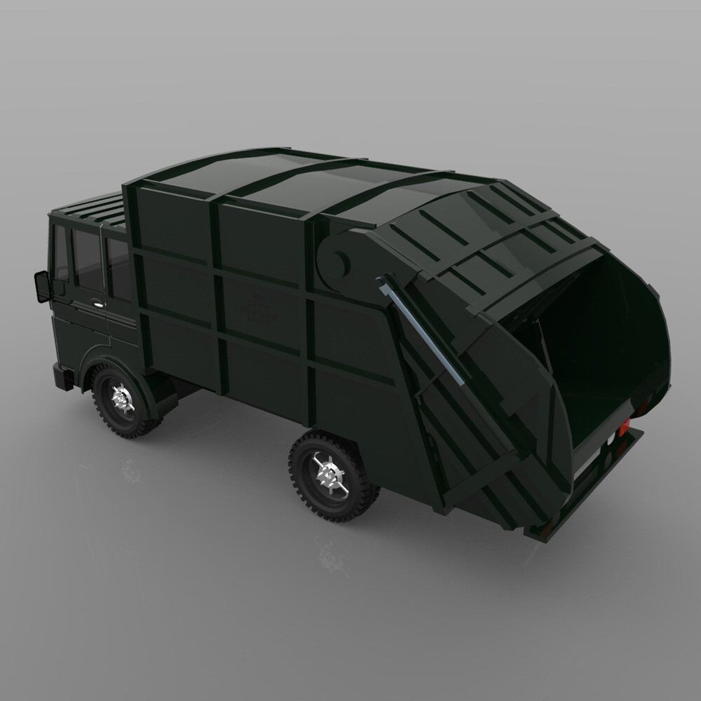 Garbage Truck 1 for 3ds and obj 3D model_6