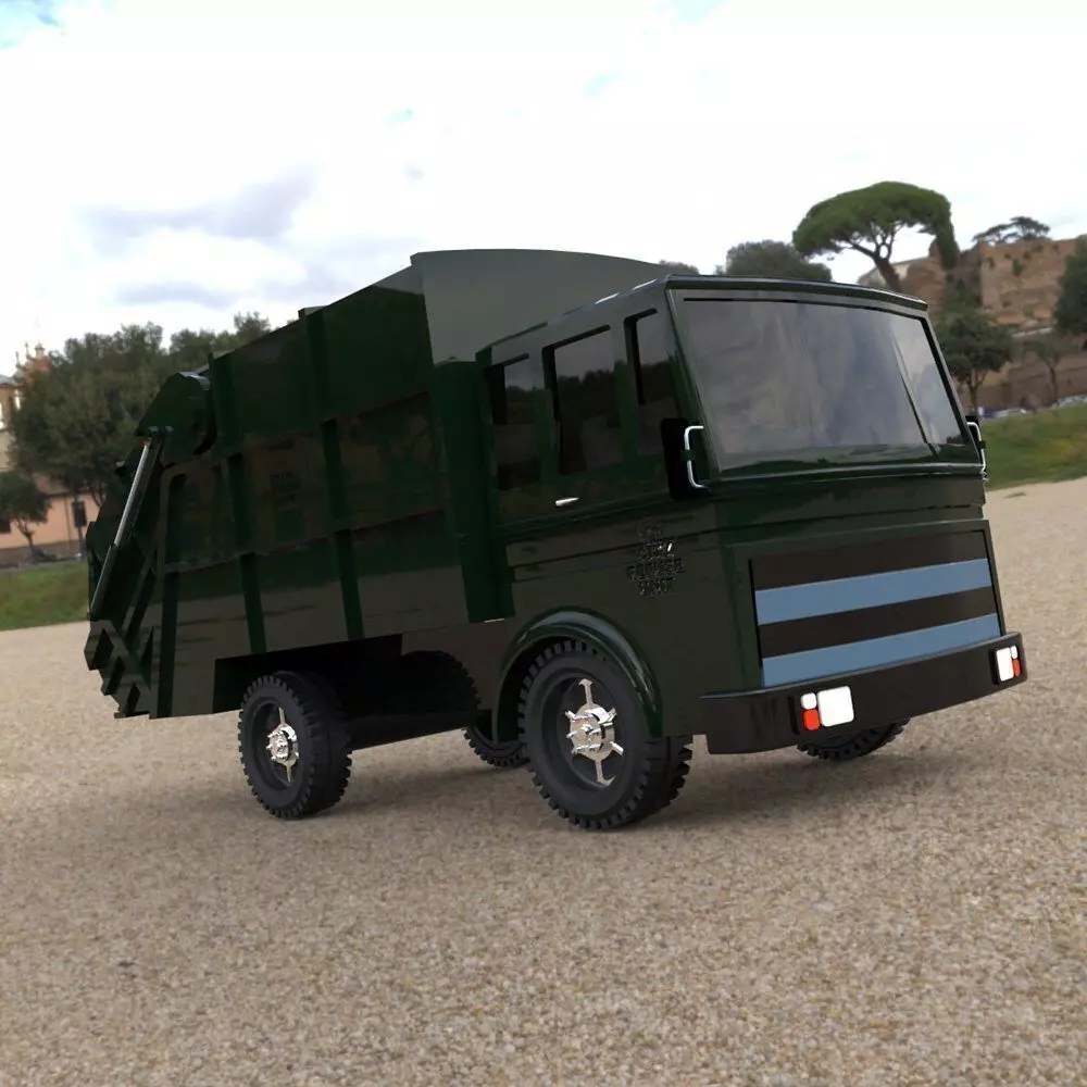 Garbage Truck 1 for 3ds and obj 3D model_0