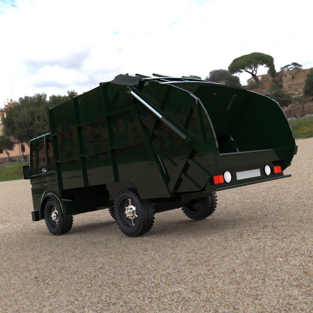 Garbage Truck 1 for 3ds and obj 3D model_1