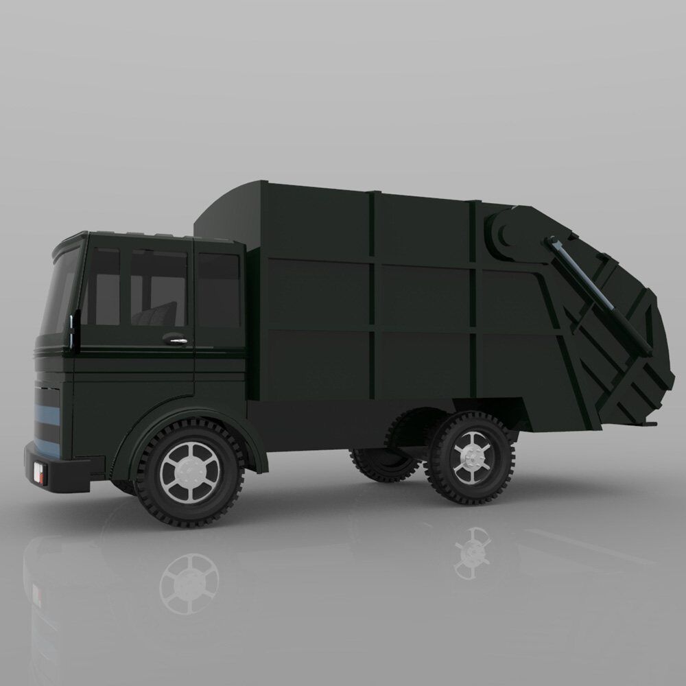 Garbage Truck 1 for 3ds and obj 3D model_5