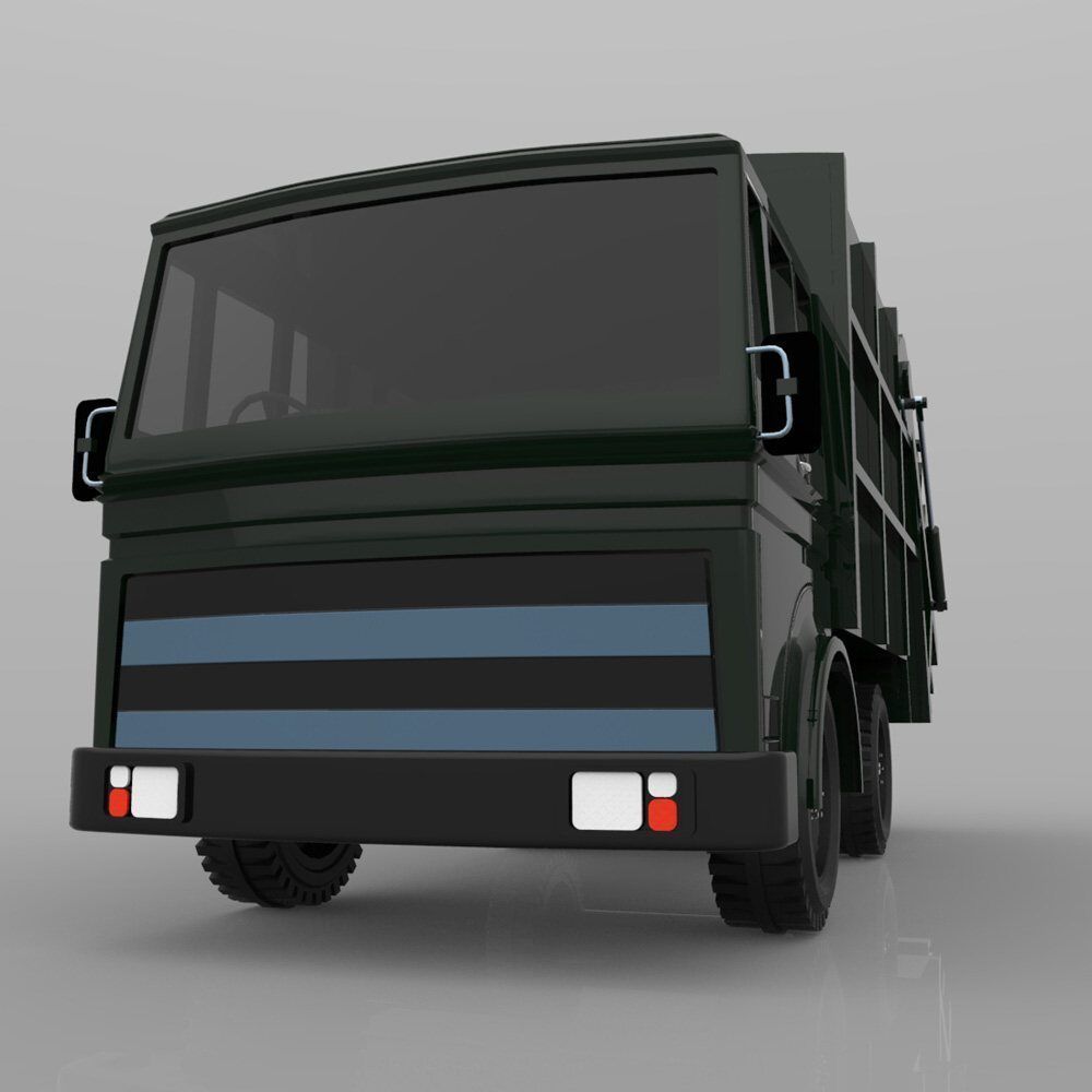 Garbage Truck 1 for 3ds and obj 3D model_4