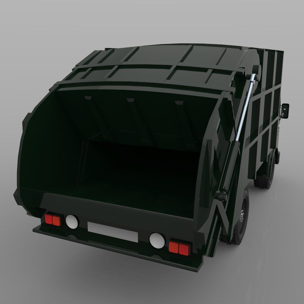 Garbage Truck 1 for 3ds and obj 3D model_7