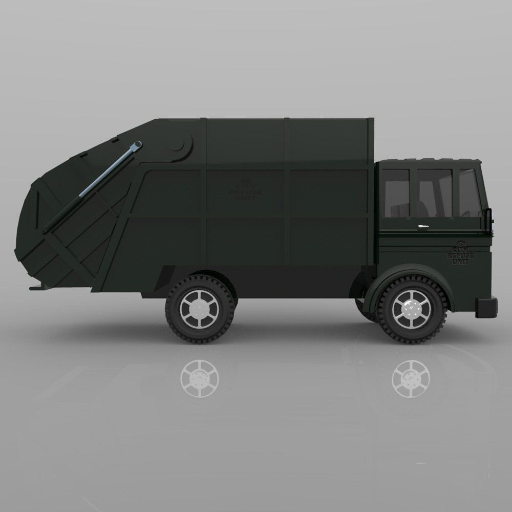 Garbage Truck 1 for 3ds and obj 3D model_8