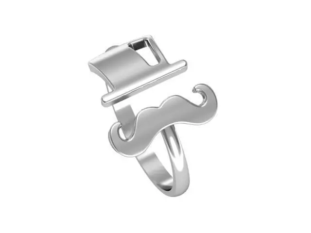 Ring with a mustache 3D print model