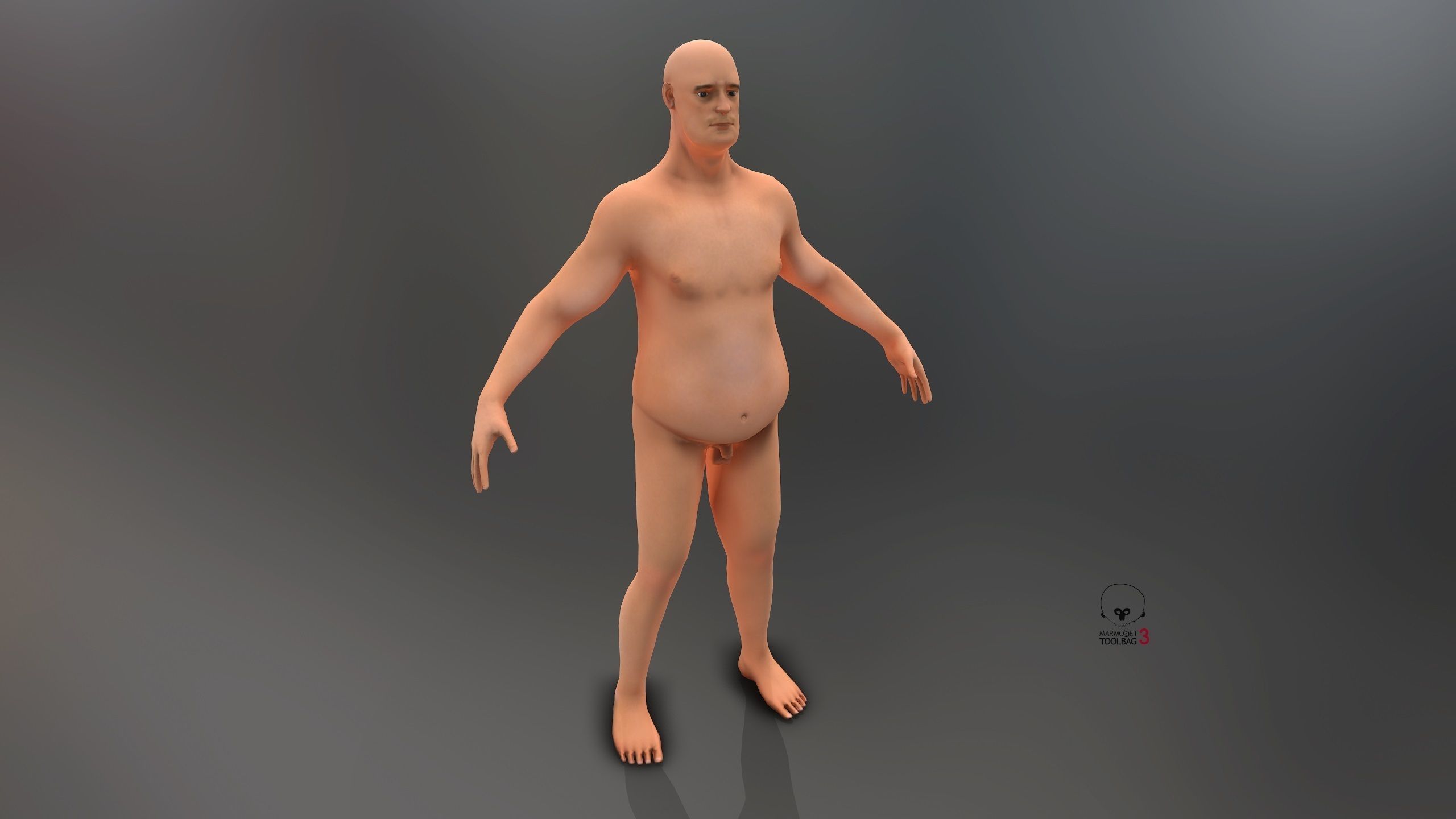 Fat Man Low-poly 3D model_18
