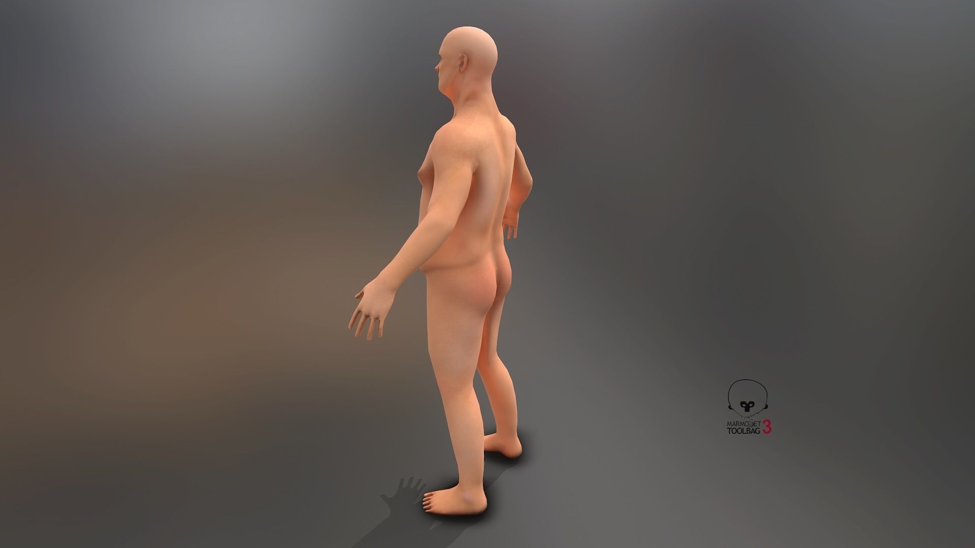Fat Man Low-poly 3D model_16