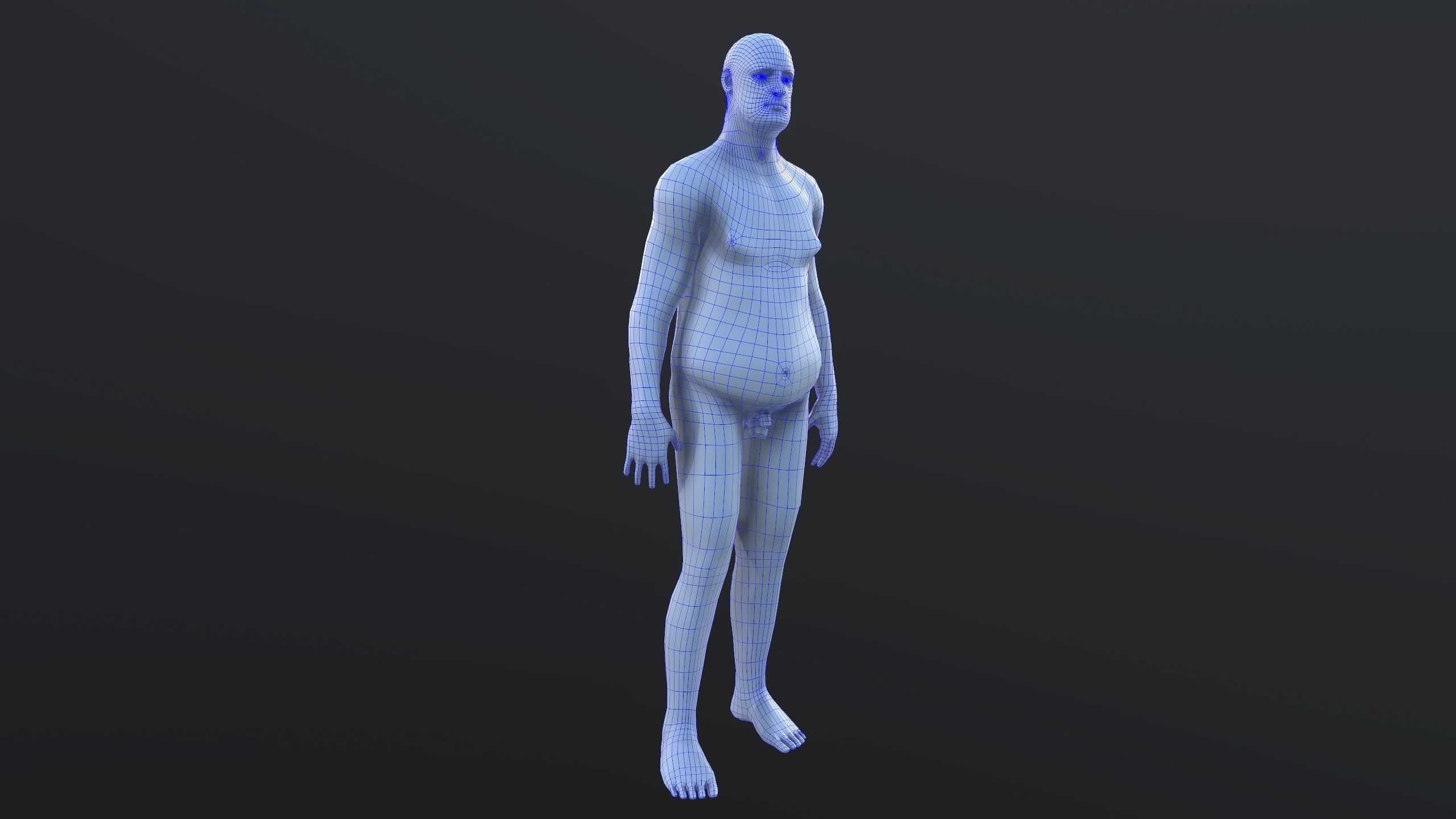 Fat Man Low-poly 3D model_13