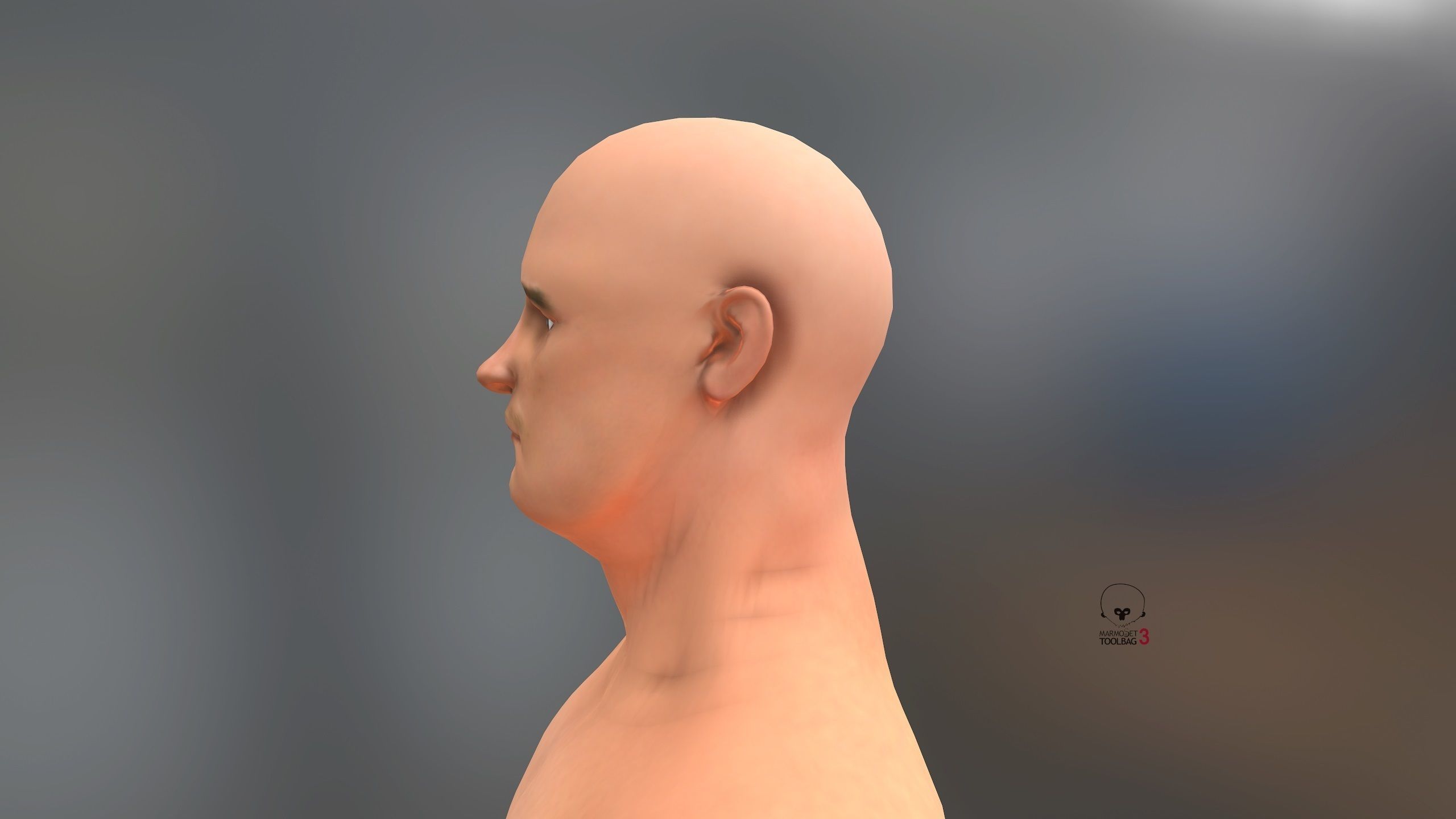 Fat Man Low-poly 3D model_2