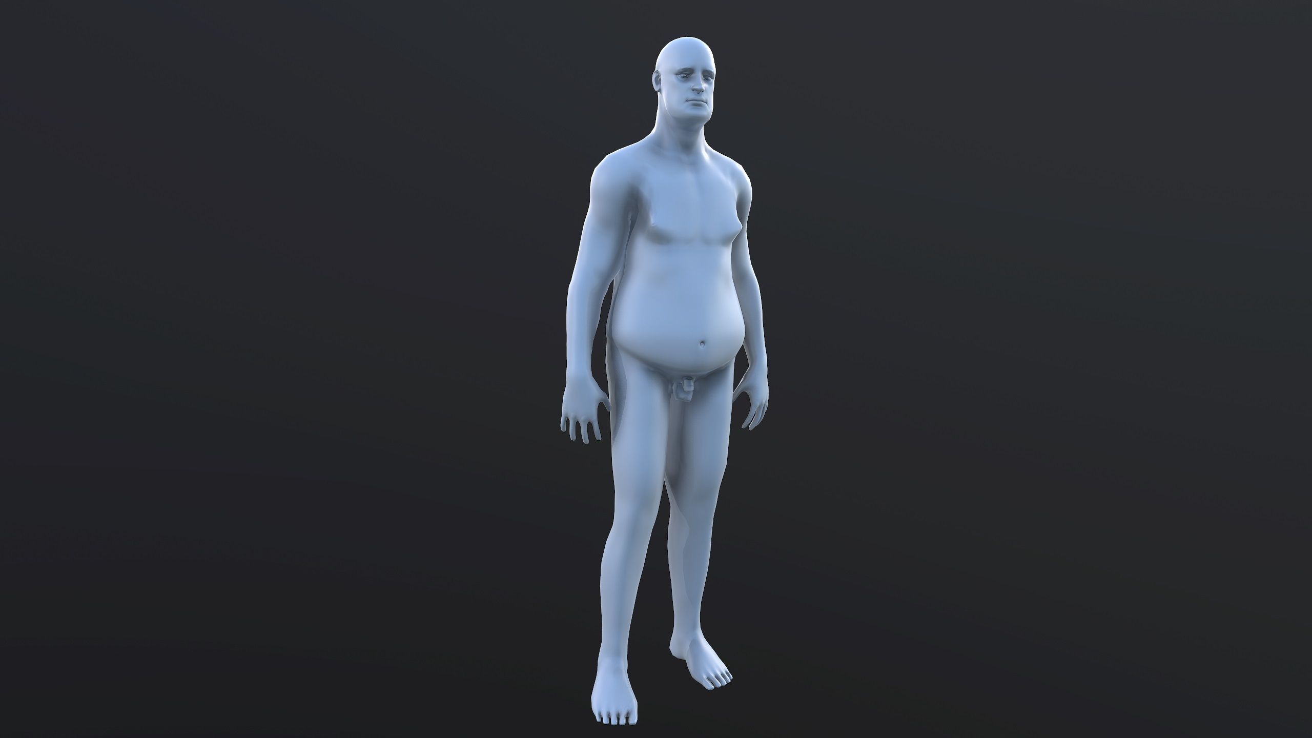 Fat Man Low-poly 3D model_11