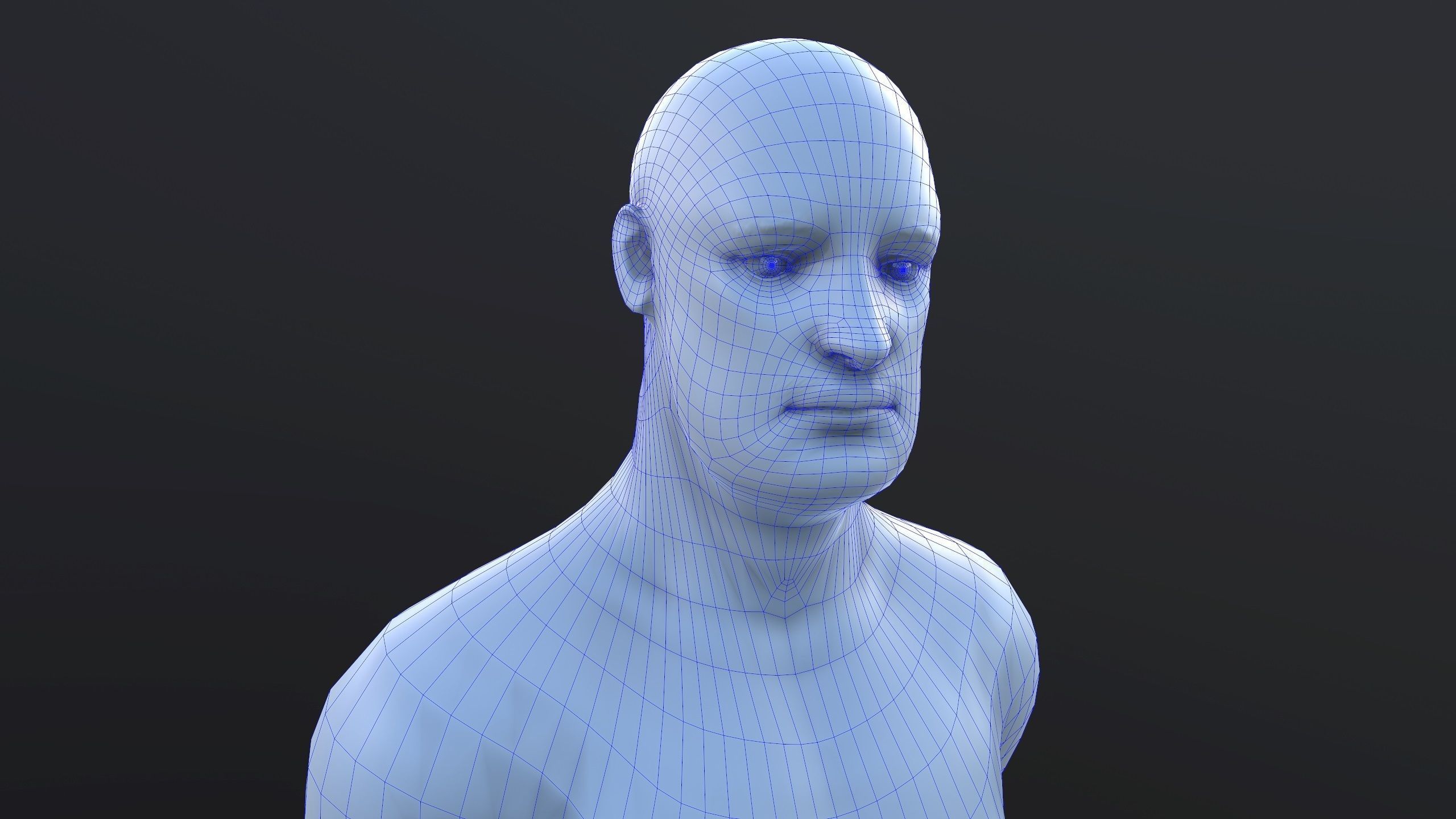 Fat Man Low-poly 3D model_9