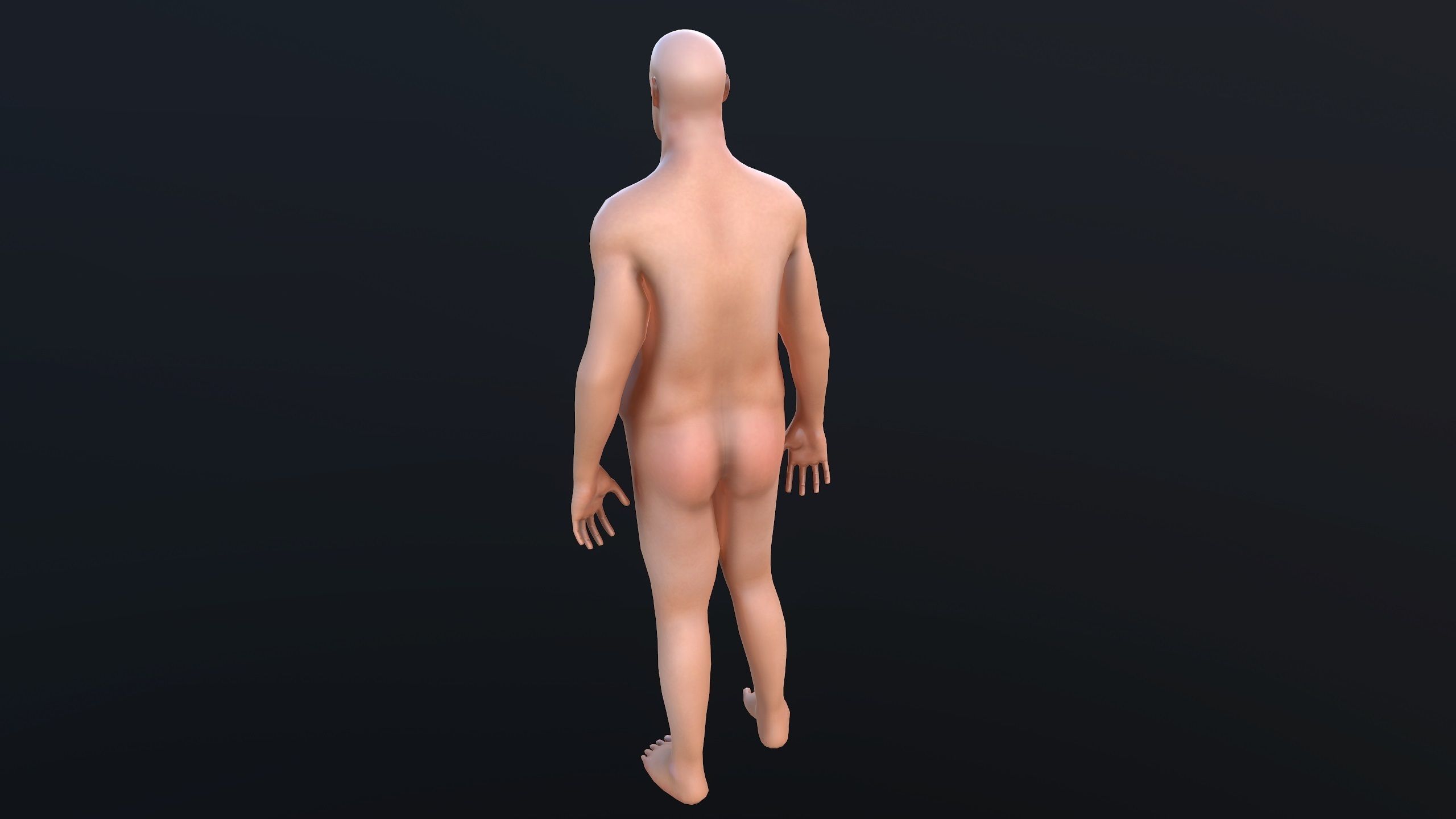 Fat Man Low-poly 3D model_7