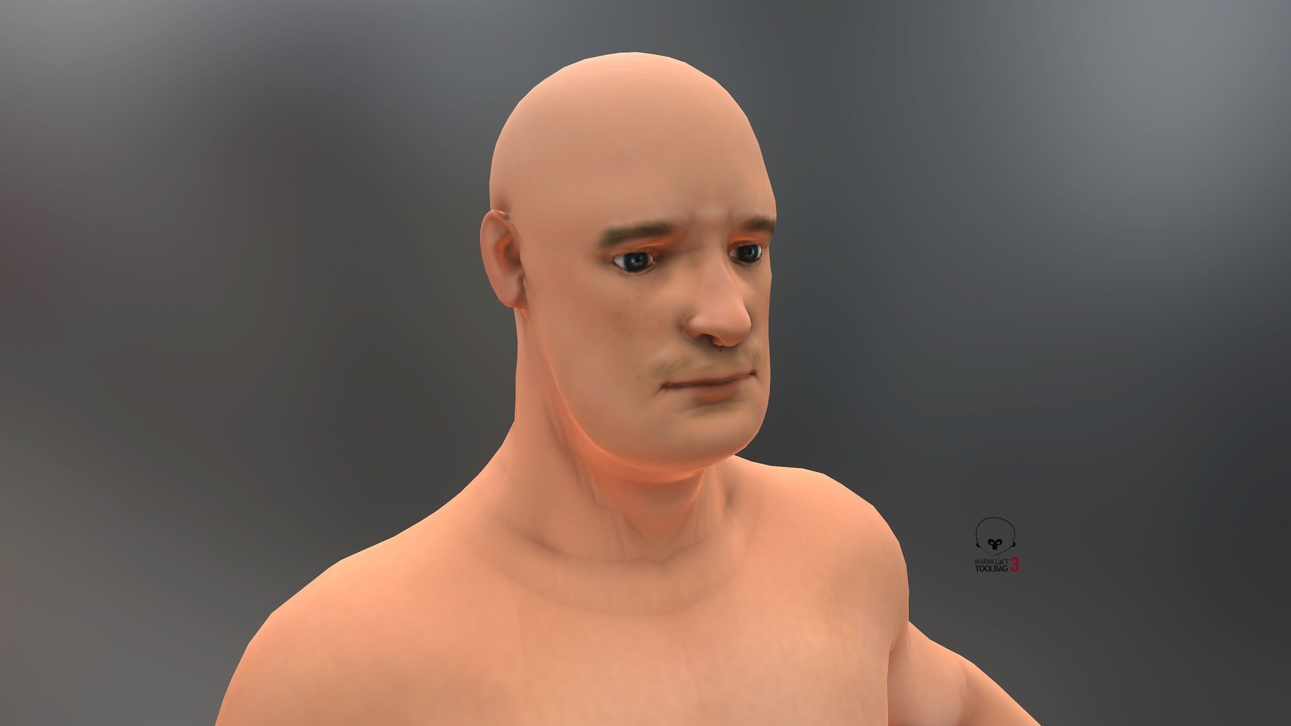 Fat Man Low-poly 3D model_3