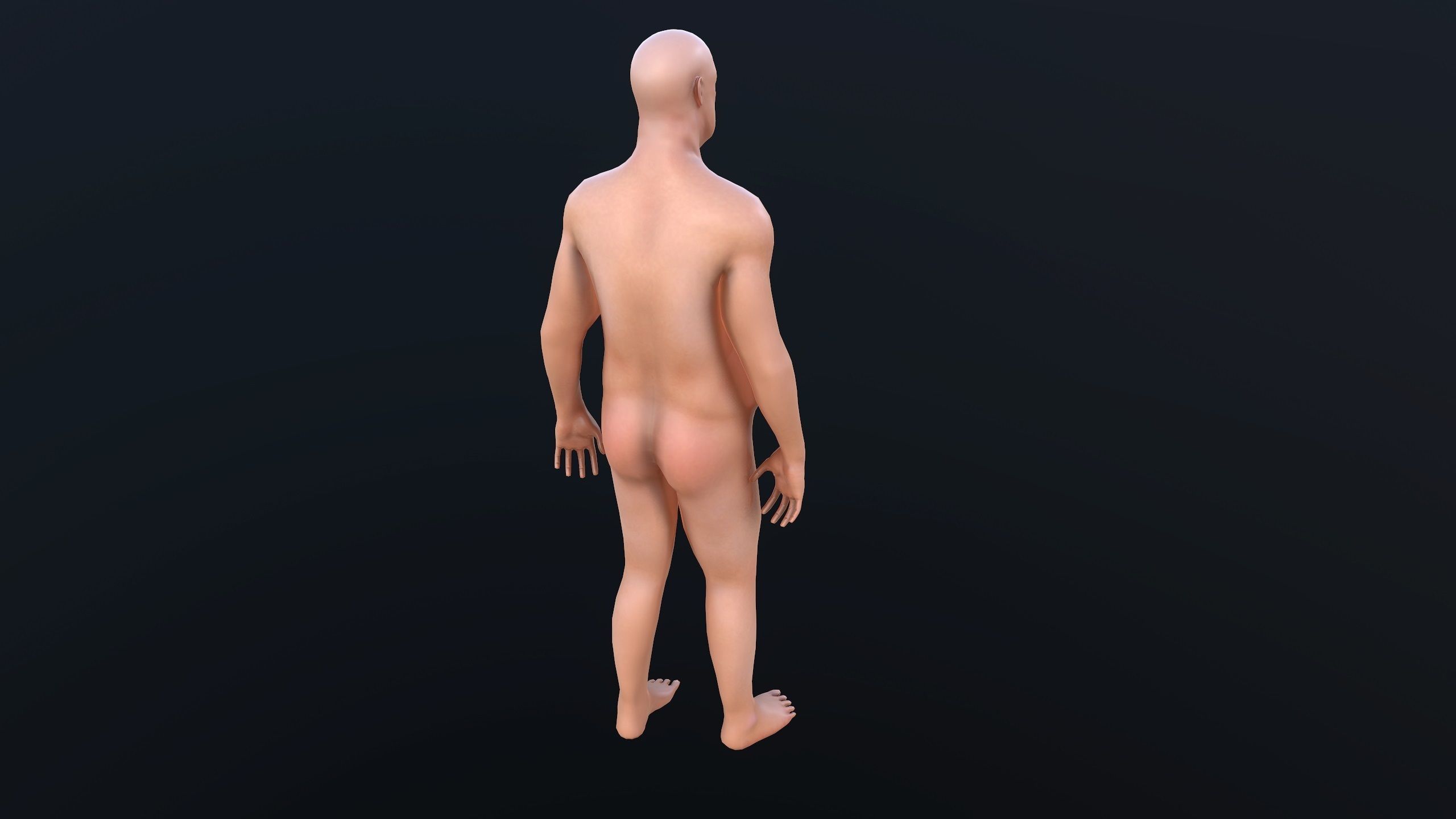 Fat Man Low-poly 3D model_6