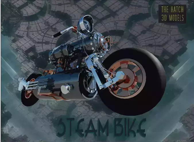 Steambike steampunk motorcycle