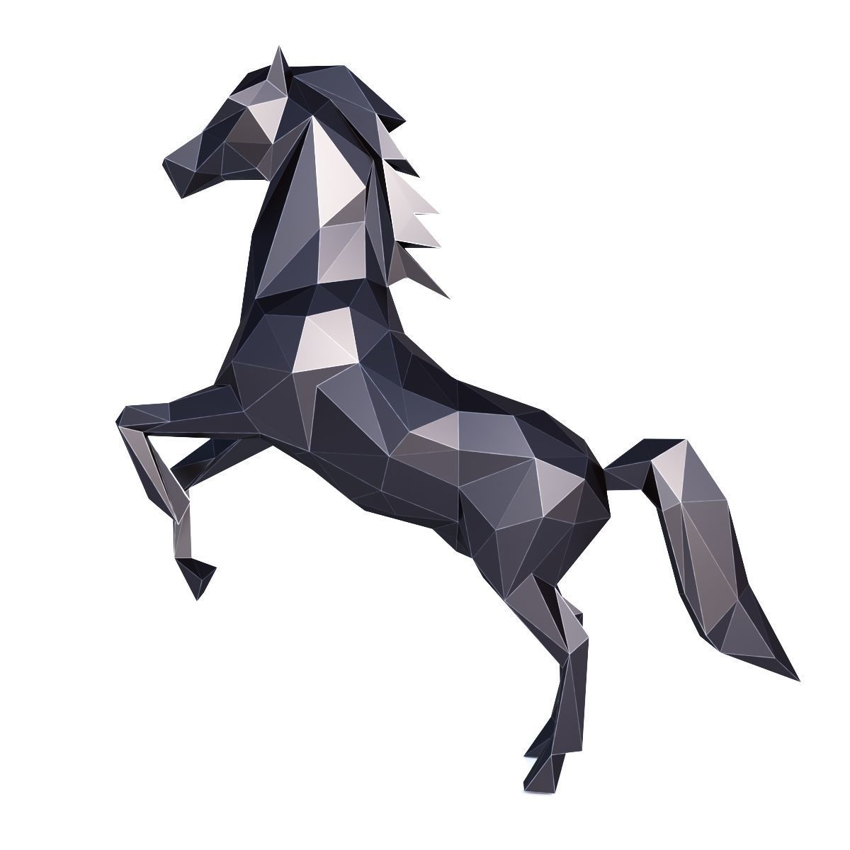 Horse Low Poly Low-poly 3D model_2