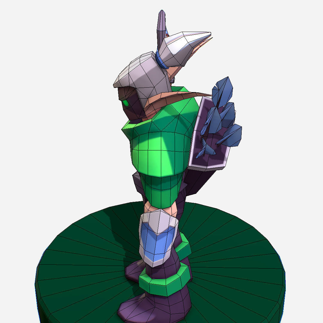 Archer Warrior Soldier Handpaint Cartoon MMO rpg Character Low-poly 3D model_21