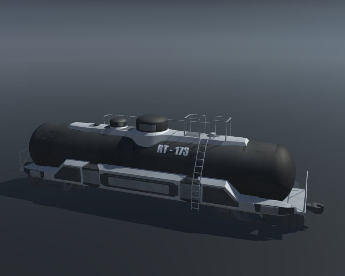 Sci-fi Train Set Low-poly 3D model_10