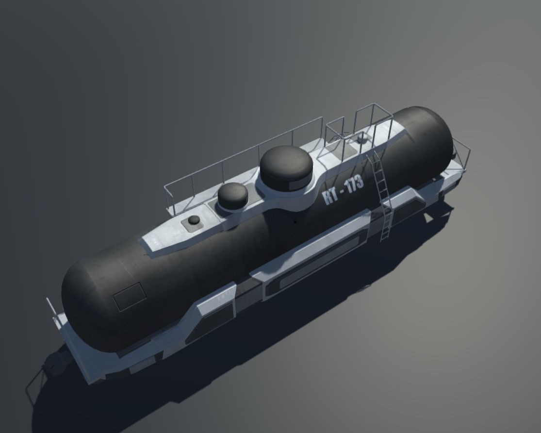 Sci-fi Train Set Low-poly 3D model_11