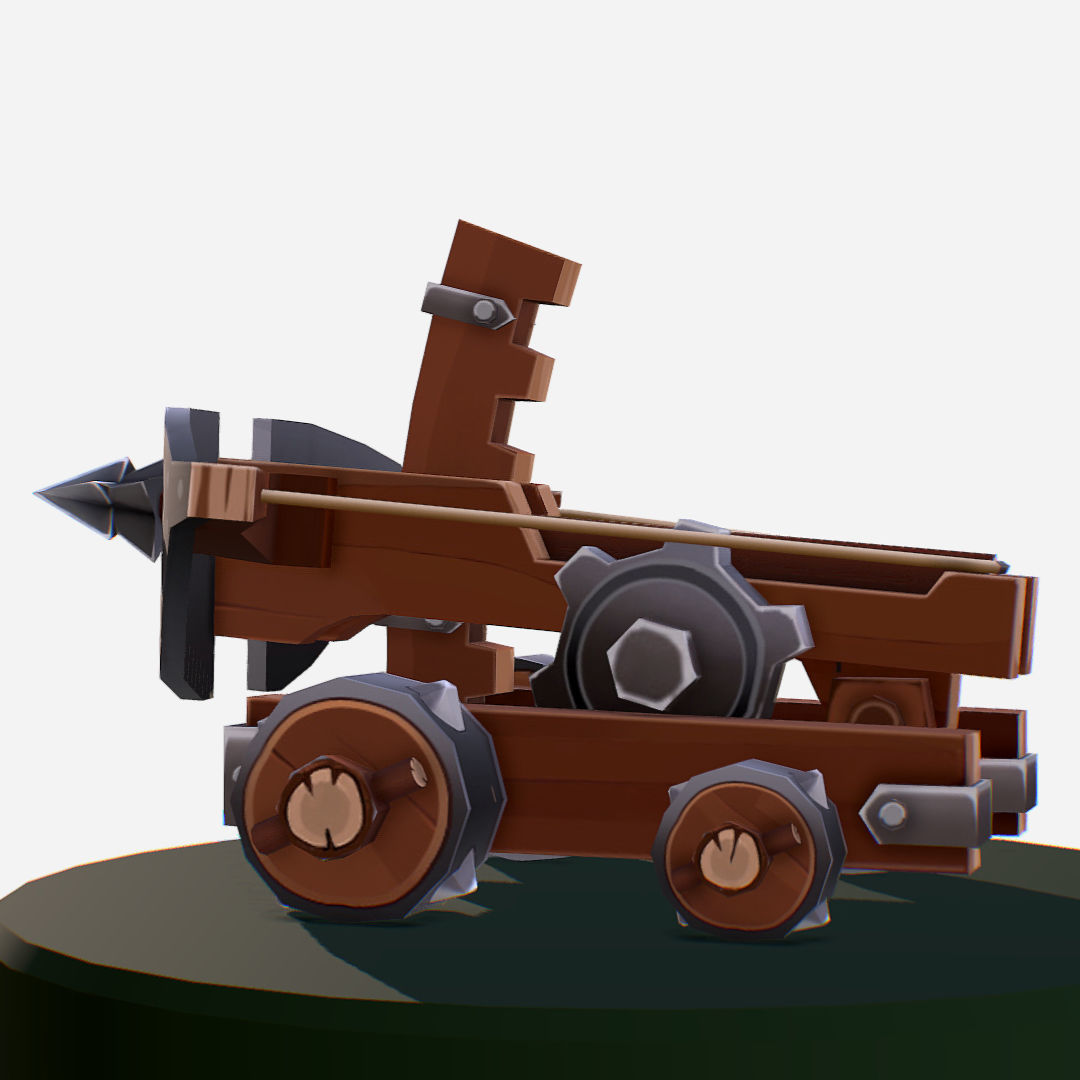 Medieval Ballista Handpaint Cartoon Low-poly 3D model_8