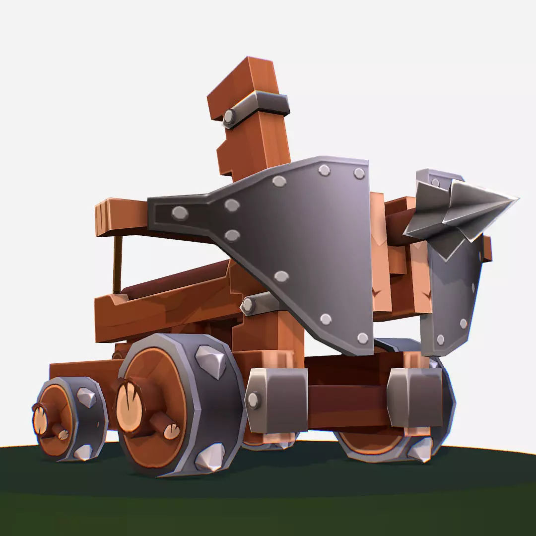 Medieval Ballista Handpaint Cartoon Low-poly 3D model_0