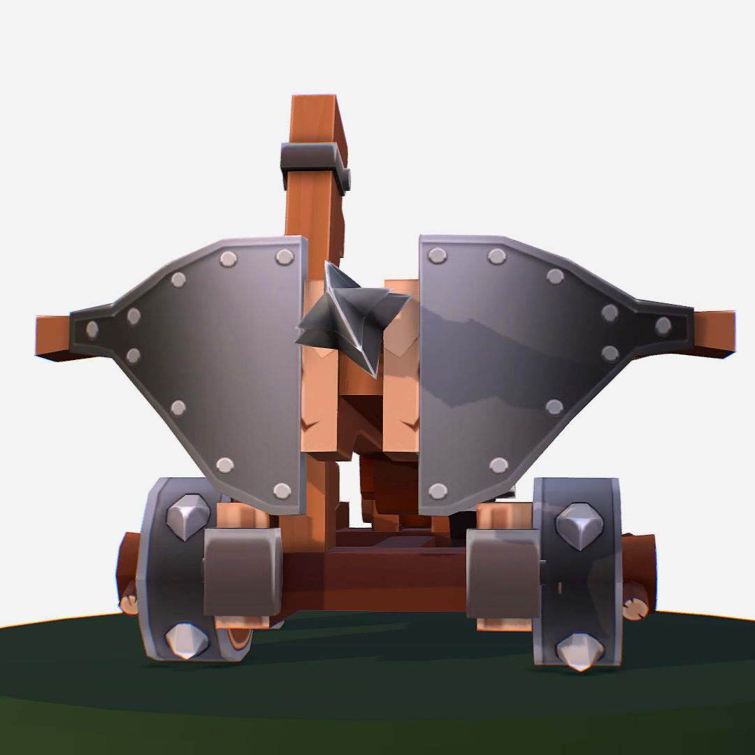 Medieval Ballista Handpaint Cartoon Low-poly 3D model_3