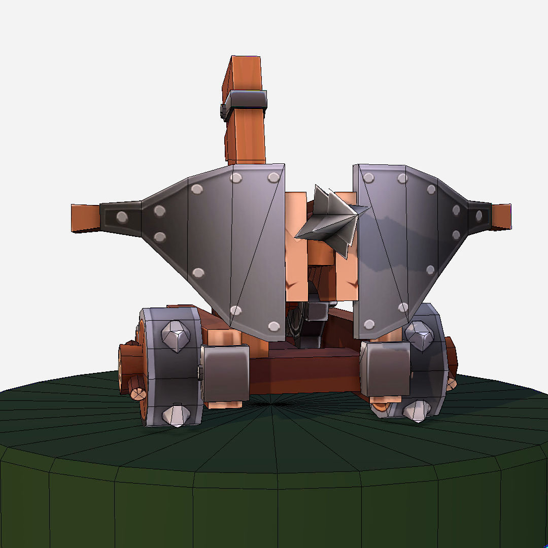 Medieval Ballista Handpaint Cartoon Low-poly 3D model_19
