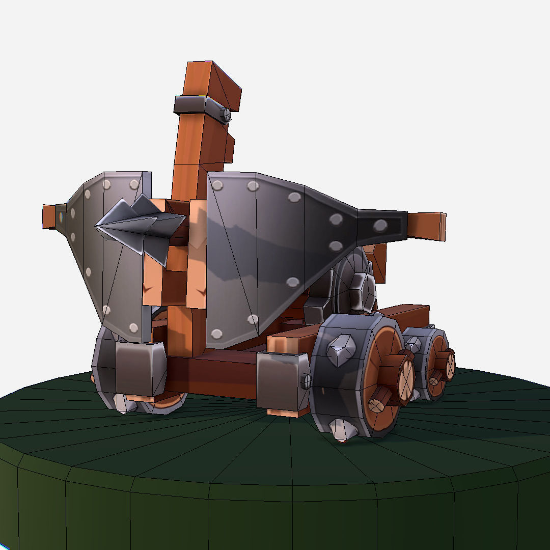 Medieval Ballista Handpaint Cartoon Low-poly 3D model_23