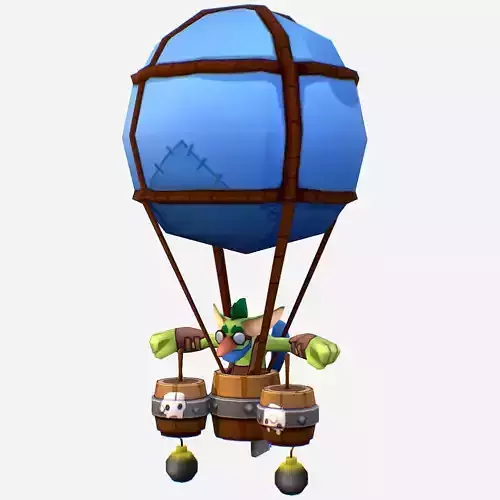 Handpaint Cartoon Goblin Bombardier MMO Character Low-poly 3D model